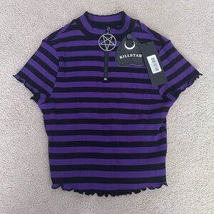 NWT KILLSTAR Malkin crop top in purple XS